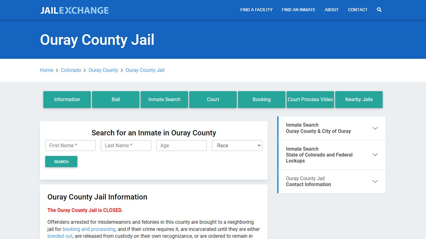 Ouray County Jail Roster Lookup, CO, Inmate Search