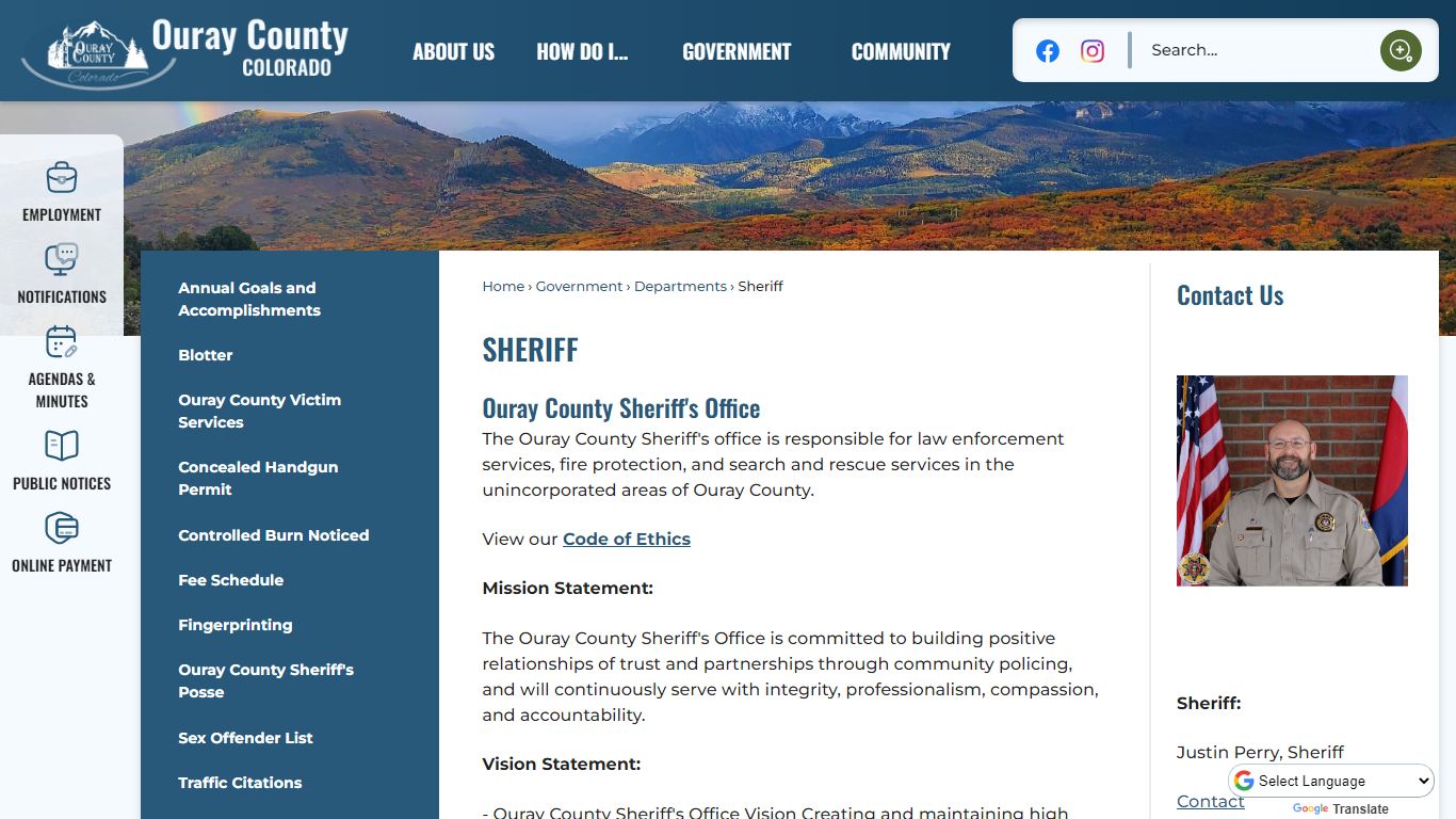 Sheriff | Ouray County, CO - Official Website