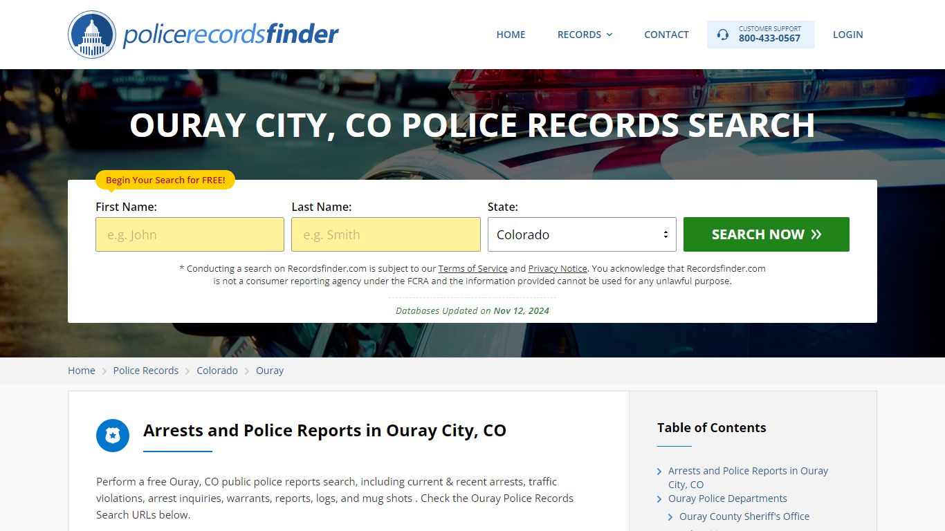 Ouray, Ouray County, CO Police Reports & Police Department Records